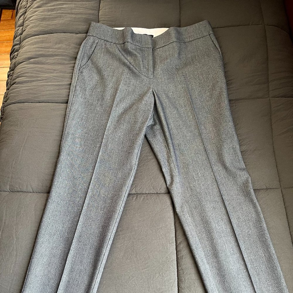 Loft: Marisa fit. Ankle pants. Blue/Slate (two-tone tweed). Size 8
